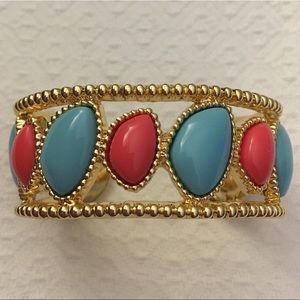Lilly Pulitzer Teal and Collar Cuff Bracelet